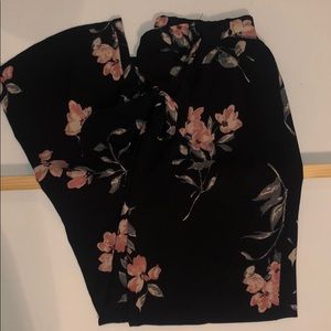 Floral dressy Pants flare bottom